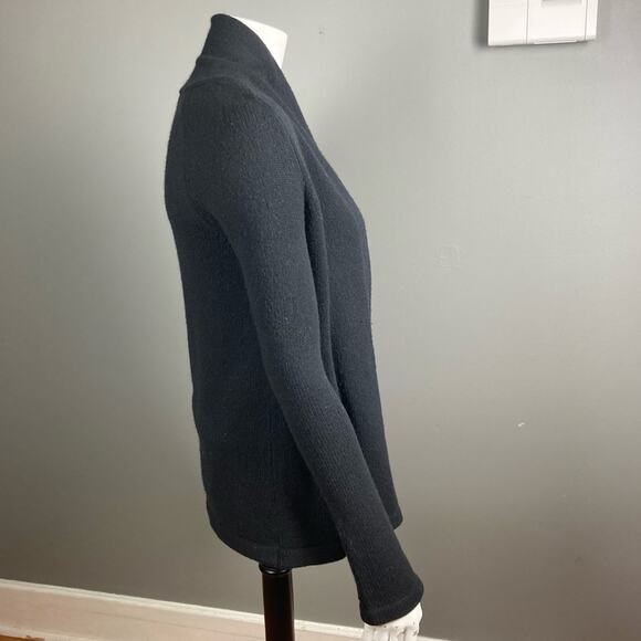 Theory black cardigan 100% cashmere open front super soft petite - Picture 5 of 9